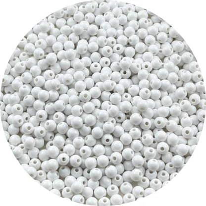 700pcs Acrylic Round Beads for Crafts 6mm Resin Candy Color Spacer Beads with Hole for Jewelry Making Sewing Crafts Decoration Necklaces Bracelets Earrings Supplies(White) by Unknown