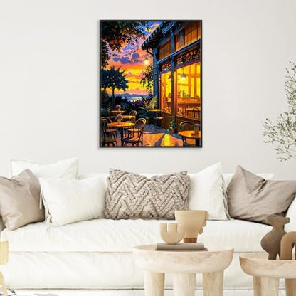 Paint by Numbers Kit for Adults, Sunset Café Number Painting Canvas Kit - Image 6