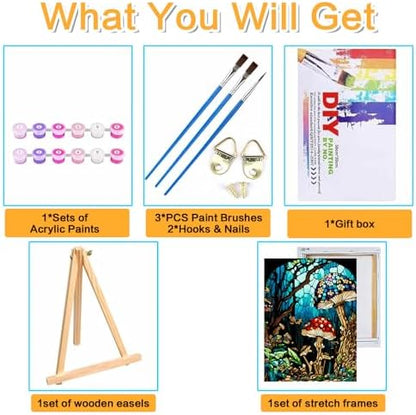 Meothan Framed Paint by Numbers Kits for Adults 12x16in with Wooden Easel - Image 4