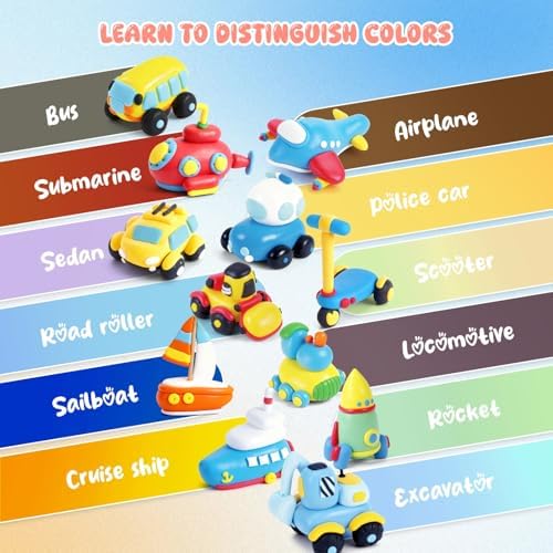 Air Dry Clay Kits for Kids - hittaty Traffic Model Magic Clay, 12 Boxes Molding Clay for Kids with Sculpting Tools and Tutorials, Safe, Soft & Non-Sticky DIY Arts and Crafts Gift for Boys & Girls - Image 4