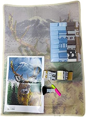 ZFFLYH Deer Latch Hook Kit, DIY Large Latch Hook Kit for Adults 3D Printed Canvas Pattern Crochet Handcraft Embroidery Tapestry Hobby & Crafts 85cmX63cm/33.5X25inch - Image 5