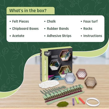 Craft Crush — Mini Plants Terrariums Easy Fun Arts and Craft Kit — Make 3 Charming Faux Terrariums! — For Ages 13 and Up - Image 5