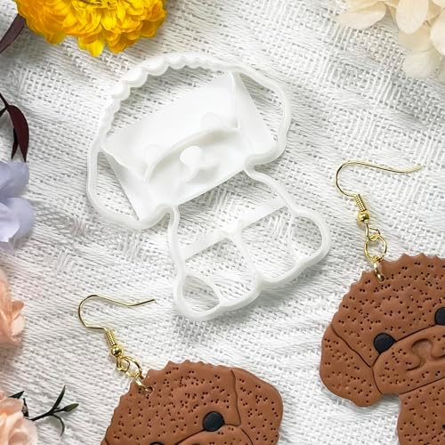Xaekicr Poodle Dog Polymer Clay Cutters for Earrings – Cute Puppy Clay Cutters for Polymer Clay Jewelry Making – Animal Clay Earring Cutters and DIY Clay Tools – 1 Piece - Image 4