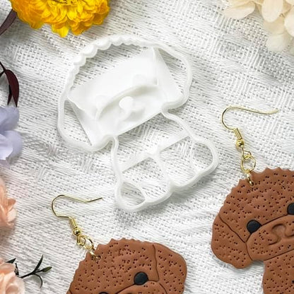 Xaekicr Poodle Dog Polymer Clay Cutters for Earrings – Cute Puppy Clay Cutters for Polymer Clay Jewelry Making – Animal Clay Earring Cutters and DIY Clay Tools – 1 Piece - Image 4