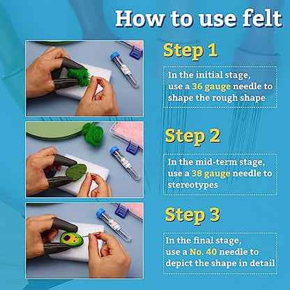 IMZAY Needle Felting Tools, 3 Size 60 Pcs Needle Felting Needles - Image 4