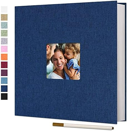 Vienrose Large Self Adhesive Photo Album with Window 13x12.6 40 Pages Blue by Vienrose
