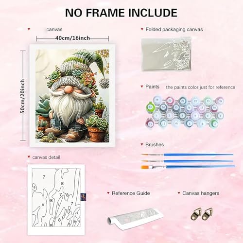 BYGFHLYW Easy Gnome Paint by Numbers Kit for Adults Beginner 16x20 in - Image 7
