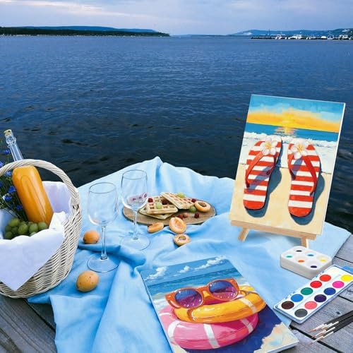 Ctosree 12 Sets Pre Drawn Canvas Kit for Painting,Hawaii Vacation,8 x 10 in - Image 5