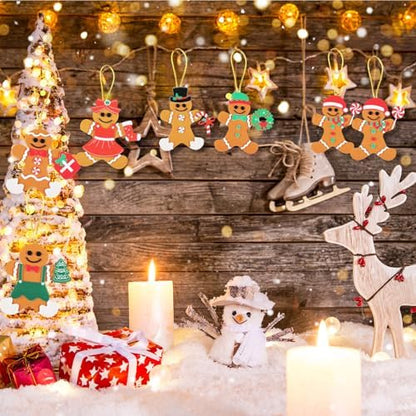 Remagr 48 Pcs Felt Gingerbread Man Craft Kit Christmas DIY Ornament - Image 5