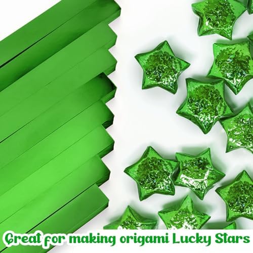 Kigeli 1000 Sheets Origami Star Paper Strips,Green,Solid Style - Image 6