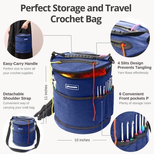 Piccassio Crochet Kit for Beginners – Complete Starter Set for Adults & Teens with 20 Yarn Colors, Hooks, Book & Organizer Bag – Learn to Make Amigurumi, Plushies & Handmade Gifts - Image 5