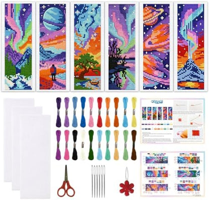 ORIGACH 6 Set Fantasy Dazzling Scenery Cross Stitch Bookmark Kit by ORIGACH