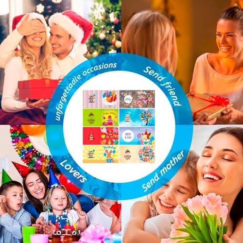 Diamond Art Painting Happy Birthday Cards, 8 Packs 5D Diamond Greeting Cards Kits for Adults DIY Diamond Art Birthday Cards with Envelopes Birthday Gifts for Families, Friends, Partners - Image 2