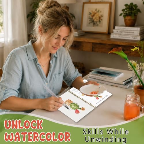 Potted Plants Watercolor Workbook, Cactus and Plant Painting Book - Image 5