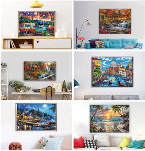 DOTSOPS 6 Pcs Landscape City Diamond Painting Kits Art Adults Painting Kits - Image 6