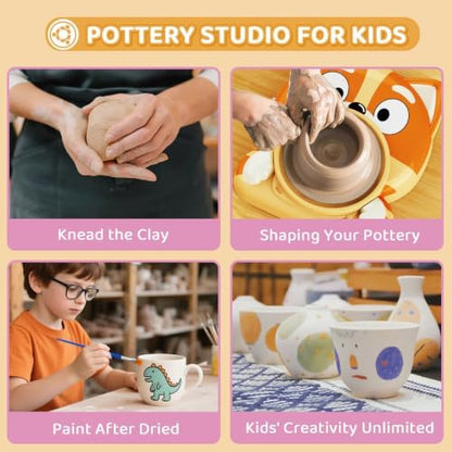 Pottery Wheel for Kids, Complete Pottery Kit for Beginners, Arts and Crafts for Kids Ages 8-12, with Air Dry Clay Painting Kit Sculpting Tools, Birthday Gift for Boys Girls 6 7 8 9 10 11 12 (Dog) - Image 6