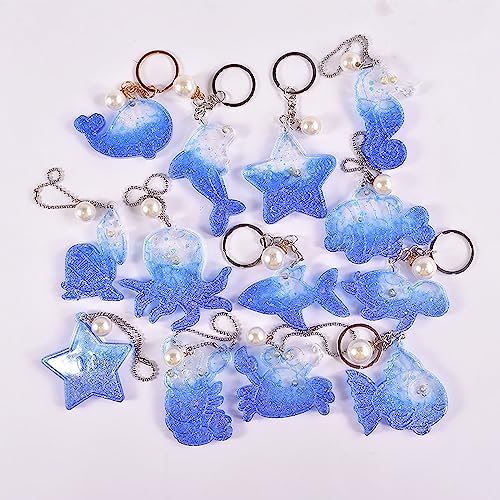 Attuslla 2 PCS Resin Earring Molds Ocean Series Pendant Resin Molds Silicone Jewelry Silicone Resin Molds Making Kits with Ear Hooks, Jump Rings for DIY Earrings, Necklace, Pendant Supplies - Image 7