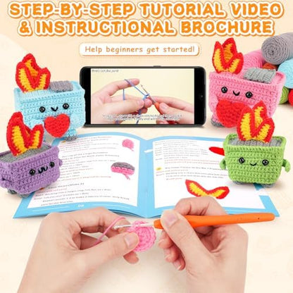 Crochet Kit for Beginners, 4PCS Dumpster Fire Crochet Starter Kit - Image 2