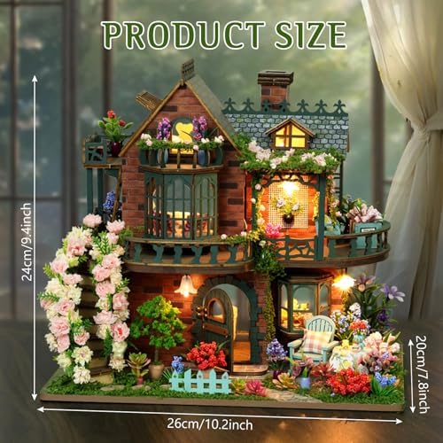 Dollhouse Kit, DIY Miniature House Kit w/LED for Adults - Image 2