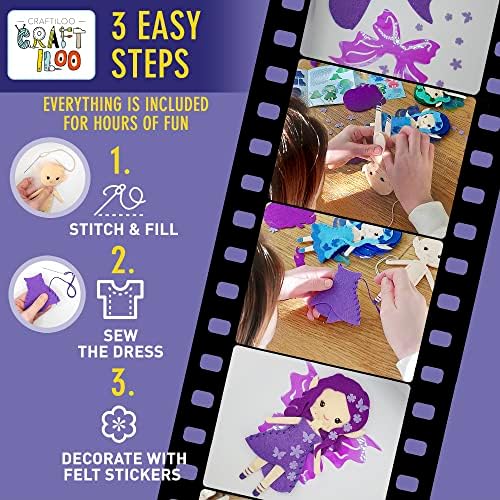 Fairy Elves Sewing Kit for Kids Ages 7-12 - Rainbow Garden Felt Craft - Image 4