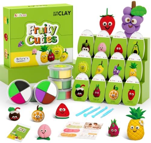 ARTPAR Air Dry Clay Kit for Kids - 12 Fruit DIY Modeling Magic Clay Sets by ARTPARencourageKidsexplorationartandcrafts