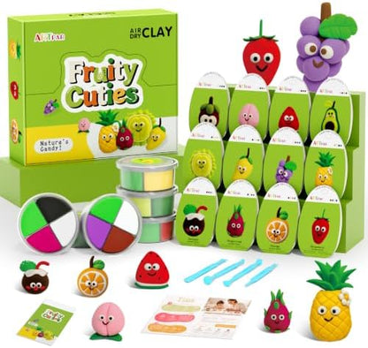 ARTPAR Air Dry Clay Kit for Kids - 12 Fruit DIY Modeling Magic Clay Sets by ARTPARencourageKidsexplorationartandcrafts