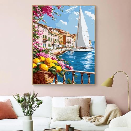 ZRIZQ Paint by Numbers Kit for Adults Beginner,Lemon Landscape,16x20 - Image 7