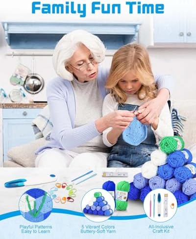 Arborthread Crochet Kit for Beginners, Granny Squares Blanket Crochet Kit - Image 6