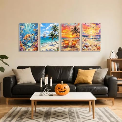 Beach Paint by Number for Adults, Paint by Numbers Kit for Adults 8x12 Inch - Image 3