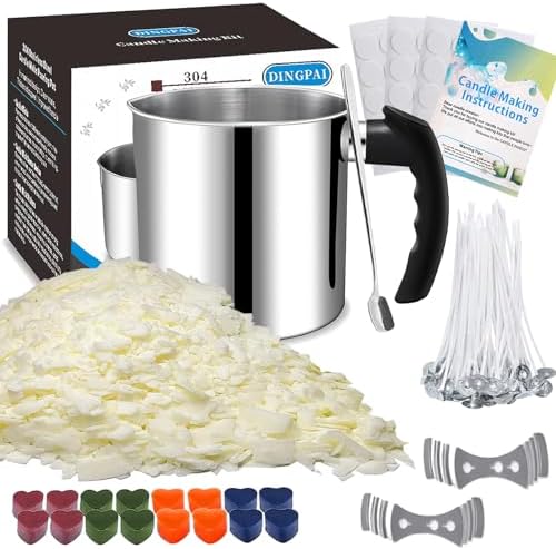DINGPAI Candle Making Supplies, Candle Make Pouring Pot, Wicks & Soy Wax by DINGPAI