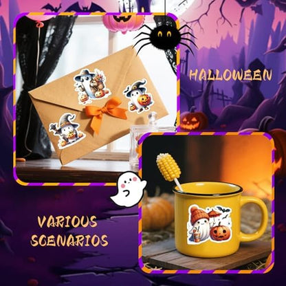 Halloween Stickers for Adults – Premium No-Residue Vinyl Decals with Elegant Ghost, Witch & Pumpkin Illustrations – Waterproof Aesthetic Stickers for Journaling,Home Decor, Party Favors & Crafting - Image 4