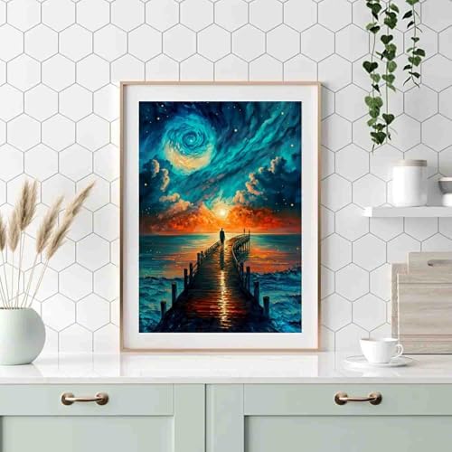 DYAIANGMU Scenery Paint by Numbers Kit for Adults Beginners 19.6X15.7inch - Image 3