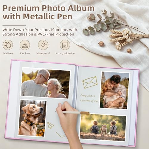 Popotop Photo Album Self Adhesive Scrapbook Album for 4x6 5x7 8x10 Pictures DIY Photo Book as Scrapbooking Supplies Kits, Birthday Gifts for Women Mom Wedding Baby Family Travel - Image 4