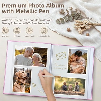 Popotop Photo Album Self Adhesive Scrapbook Album for 4x6 5x7 8x10 Pictures DIY Photo Book as Scrapbooking Supplies Kits, Birthday Gifts for Women Mom Wedding Baby Family Travel - Image 4