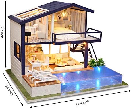 GuDoQi DIY Miniature Dollhouse Kit, Tiny House kit with Music, Miniature House Kit 1:24 Scale, Great Gift for Birthday Christmas Day, Time Apartment - Image 2
