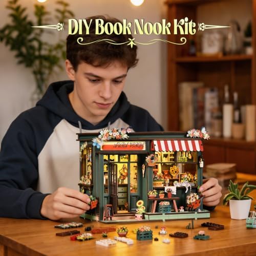 KERNOWO Book Nook Kit, DIY 3D Wooden Puzzles for Adults, Teens and Beginners, Miniature Tiny House Kit for Bookshelf Decor, Bookish Gift for Family, Friends, Book Lovers - Image 6
