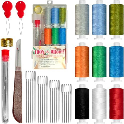 40Pcs Big Eye Steel Sewing Needles Kit,Stainless Steel Needles for Hand Sewing, Christmas Gifts for Women, Mom, Grandma by QCZKB
