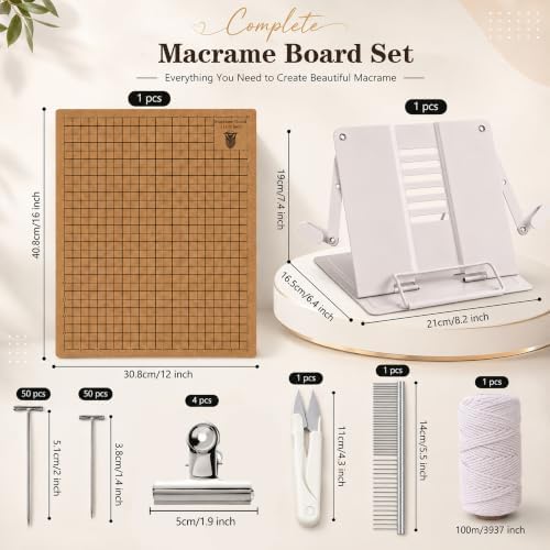 110 Pcs 12×16 in Macrame Board and Pins Kit for Bracelet Knotting Creations - Image 2