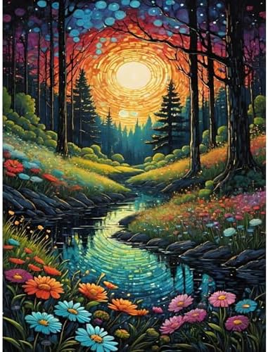 NEGEKFKX Landscape Paint by Numbers Kit for Adults Beginner,Aurora Easy Adult Paint by Number Kits on Canvas DIY Painting for Beginners Art by Numbers for Home Wall Decor 16x20 Inch by NEGEKFKX
