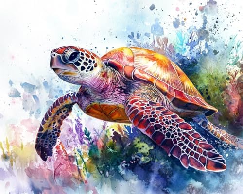 WUSARPLY Sea Turtle Stamped Cross Stitch Kits for Beginners Adults by WUSARPLY