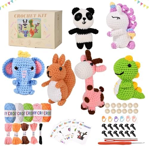 Alutaba Crochet Kit for Beginners Adults, 6pcs Animal Crochet Starter Kit by Unknown
