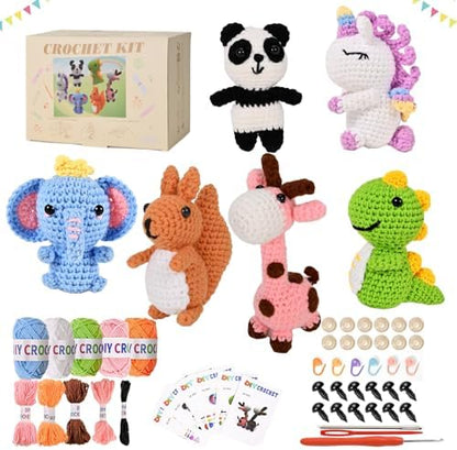 Alutaba Crochet Kit for Beginners Adults, 6pcs Animal Crochet Starter Kit by Unknown