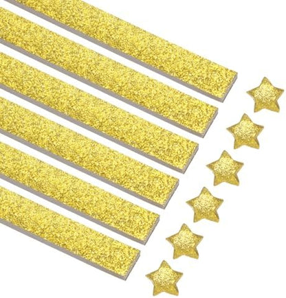 MECCANIXITY 360 Sheets Origami Paper Glitter Stars Papers Gold Fold Paper for Beginner Arts Crafts Projects,0.4 x 9.3 Inch by MECCANIXITY