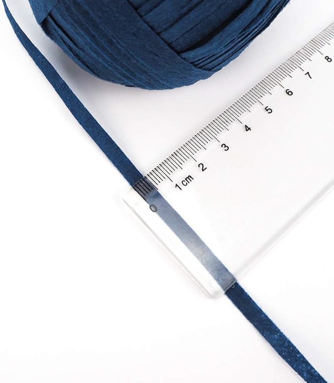 NICEEC 3 Skeins Kraft Paper Yarn Raffia Yarn Soft Craft Ribbon Yarn Polyester Yarn for Crocheting DIY Weaving-Total Length 145m×3(158yds×3, 50g×3)-Dark Blue