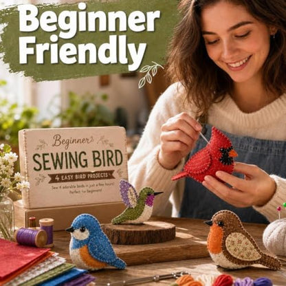 DIY Fabric Animal Craft Kit, 3D Cute Patchwork Sewing Set for Adults and Beginners, Stitch Your Own Whimsical Patchwork Sewing Set for Making Ornament,Handmade Art Holiday Gift Keychain (D-set) - Image 2