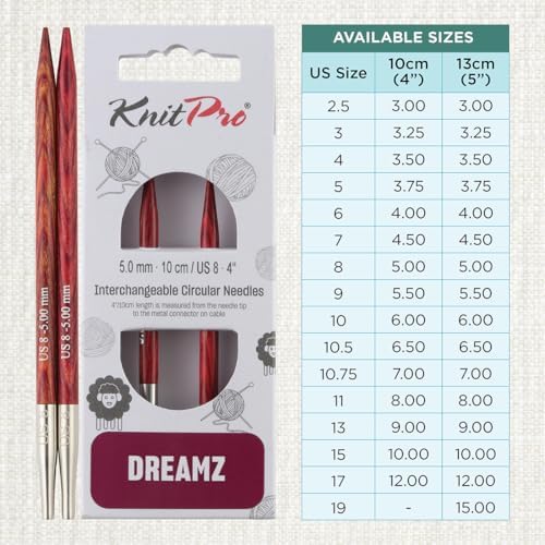 KnitPro Dreamz Interchangeable Circular Needles 4" (10cm) | US Size 8 (5mm) - Image 4