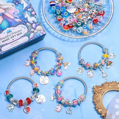 VICTLOV Charm Bracelet Making Kit, DIY Craft for Girls, Unicorn/Mermaid Crafts Gifts Set for Arts and Crafts for Girls Teens Ages 5-12 - Image 5