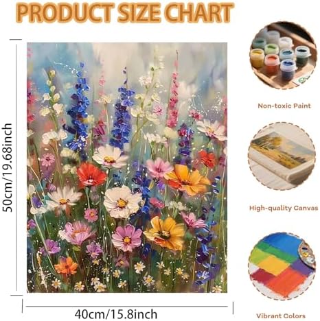 Pxzcrypha Wild Flowers Paint by Numbers Kit for Adults 16X20inch - Image 2