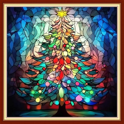 Redxing Stamped Cross Stitch Kits Embroidery kit for Beginners Adults Full Range of Embroidery Patterns Starter Kits DIY Printed Cross Stitch Kits Needlepoint Kits 11CT-Colorful Tree 18x18 inchs by RedxingStampedCrossStitchK