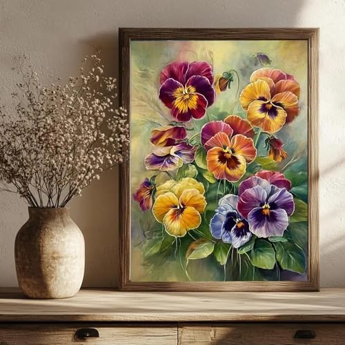 AIBOERL Paint by Numbers Kit for Adults Beginner, Pansies, 12X16In - Image 5